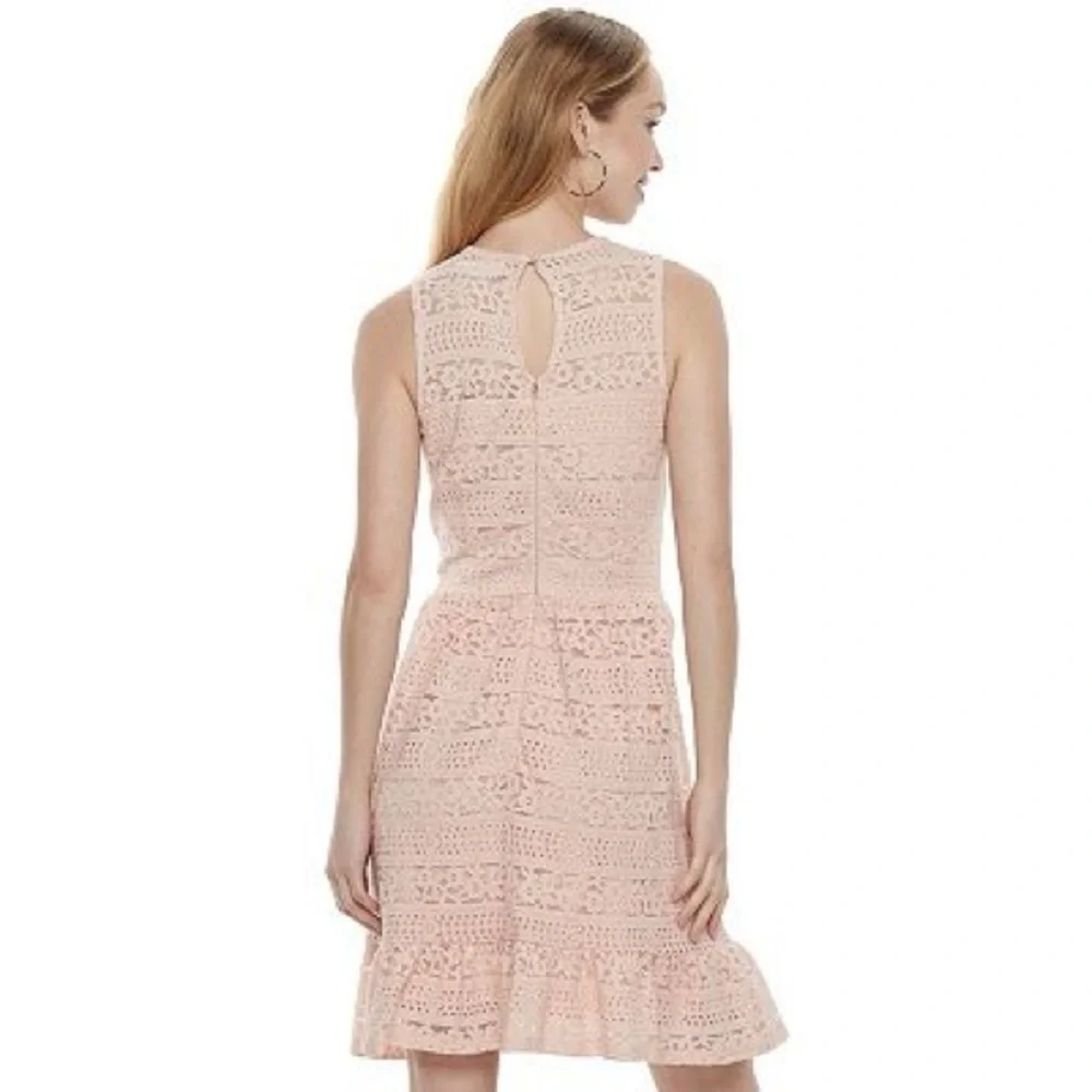 Disney Princess Lace Pastel Peach Party Sleeveless Dress Size Junior Large